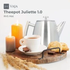Vaja® Theepot Camille Met Filter - Zilver - 1.0L - RVS Dubbelwandig - Theekan -Le Creuset Winkel 1200x1200 1399