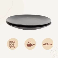 Orange85 Bordenset - Dinerbord - Borden - Plat - Set Van 6 - Mat Zwart - Diameter 27cm - Aardewerk - Servies -Le Creuset Winkel 1200x1200 1439