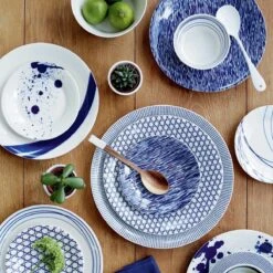 Royal Doulton Pacific - Gebaksbordjes Set - Porselein - Wit / Blauw - ⌀ 16 Cm - 6 Stuks -Le Creuset Winkel 1200x1200 1443