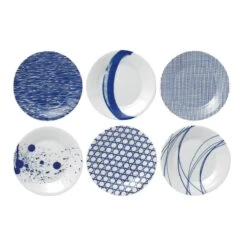 Royal Doulton Pacific - Gebaksbordjes Set - Porselein - Wit / Blauw - ⌀ 16 Cm - 6 Stuks -Le Creuset Winkel 1200x1200 1446