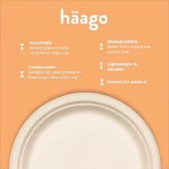 Haago 100 Biologisch Afbreekbare Ronde Borden Set Van Suikerriet, Large (26cm) En Small (18cm) - Milieuvriendelijk En Composteerbaar -Le Creuset Winkel 1200x1200 1485