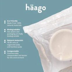 Haago 100 Biologisch Afbreekbare Ronde Borden Set Van Suikerriet, Large (26cm) En Small (18cm) - Milieuvriendelijk En Composteerbaar -Le Creuset Winkel 1200x1200 1486