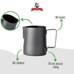 Krumble Melkkannetje 300ml / RVS Melkopschuimkan / Melkkan / Antraciet - Zwart -Le Creuset Winkel 1200x1200 1529