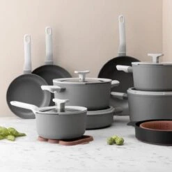 BergHOFF Leo Hapjespan Stone - 28 Cm - Met Glazen Deksel -Le Creuset Winkel 1200x1200 154