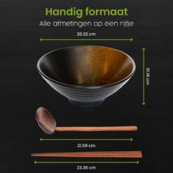 Greenwill Noodle Kom Set – Luxe Japans Servies Voor 2 Personen – Duurzame Keramieke Soepkommen – Inclusief Chopsticks Eetlepels En Houders -Le Creuset Winkel 1200x1200 1567