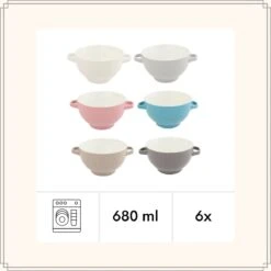 OTIX Soepkommen - Set Van 6 - Met Oor - Stapelbaar - Aardewerk - 680 Ml - 6 Kleuren -Le Creuset Winkel 1200x1200 1572