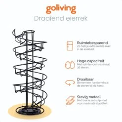 Goliving Eierrek - Eierhouder - Eiermand - Eieren Bewaren - Draaibaar - Ruimtebesparend - RVS - Zwart 4 Goliving Eierrek - Eierhouder - Eiermand - Eieren Bewaren - Draaibaar - Ruimtebesparend - RVS - Zwart -Le Creuset Winkel 1200x1200 1618