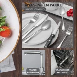 Achaté Bestekset 6 Persoons - 36-delig - RVS - Lepels, Messen, Vorken En Steakmessen - Hoogwaardige Kwaliteit - Vaatwasser Bestendig - Zilver -Le Creuset Winkel 1200x1200 1726