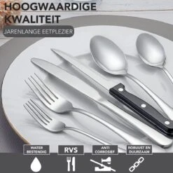 Achaté Bestekset 6 Persoons - 36-delig - RVS - Lepels, Messen, Vorken En Steakmessen - Hoogwaardige Kwaliteit - Vaatwasser Bestendig - Zilver -Le Creuset Winkel 1200x1200 1728