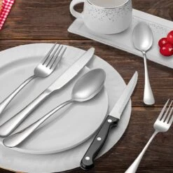 Achaté Bestekset 6 Persoons - 36-delig - RVS - Lepels, Messen, Vorken En Steakmessen - Hoogwaardige Kwaliteit - Vaatwasser Bestendig - Zilver -Le Creuset Winkel 1200x1200 1729