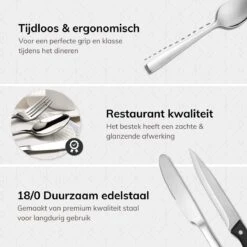 Deleca 8 Persoons Bestekset (48-delig) - Lepels, Messen, Vorken & Steakmessen - Vaatwasserbestendig - Zilver / RVS 5 Deleca 8 Persoons Bestekset (48-delig) - Lepels, Messen, Vorken & Steakmessen - Vaatwasserbestendig - Zilver / RVS -Le Creuset Winkel 1200x1200 1734