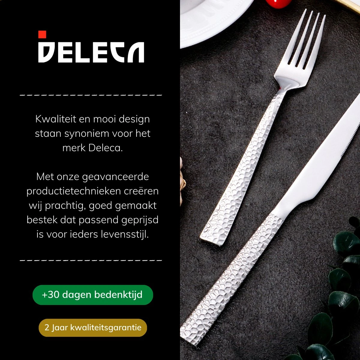 Deleca 6 Persoons Bestekset Deluxe (30-delig) - Vorken, Lepels en Messen - Vaatwasserbestendig - Gehamerd - Zilver / RVS Deleca 6 Persoons Bestekset Deluxe (30-delig) - Vorken, Lepels En Messen - Vaatwasserbestendig - Gehamerd - Zilver / RVS -Le Creuset Winkel 1200x1200 1750