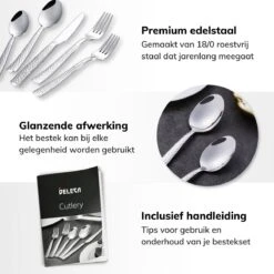 Deleca 6 Persoons Bestekset Deluxe (30-delig) - Vorken, Lepels En Messen - Vaatwasserbestendig - Gehamerd - Zilver / RVS 3 Deleca 6 Persoons Bestekset Deluxe (30-delig) - Vorken, Lepels En Messen - Vaatwasserbestendig - Gehamerd - Zilver / RVS -Le Creuset Winkel 1200x1200 1752