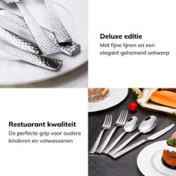 Deleca 6 Persoons Bestekset Deluxe (30-delig) - Vorken, Lepels En Messen - Vaatwasserbestendig - Gehamerd - Zilver / RVS 4 Deleca 6 Persoons Bestekset Deluxe (30-delig) - Vorken, Lepels En Messen - Vaatwasserbestendig - Gehamerd - Zilver / RVS -Le Creuset Winkel 1200x1200 1753