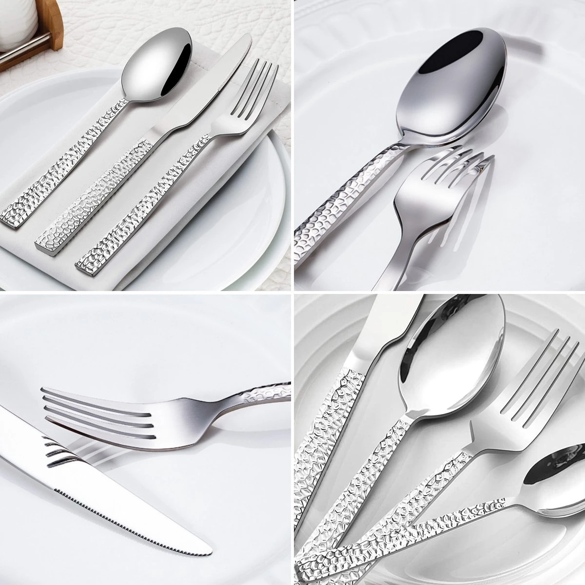 Deleca 6 Persoons Bestekset Deluxe (30-delig) - Vorken, Lepels en Messen - Vaatwasserbestendig - Gehamerd - Zilver / RVS Deleca 6 Persoons Bestekset Deluxe (30-delig) - Vorken, Lepels En Messen - Vaatwasserbestendig - Gehamerd - Zilver / RVS -Le Creuset Winkel 1200x1200 1754