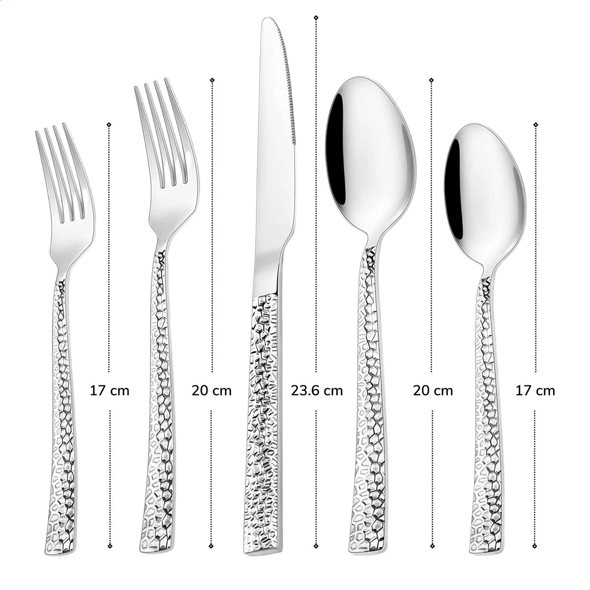 Deleca 6 Persoons Bestekset Deluxe (30-delig) - Vorken, Lepels en Messen - Vaatwasserbestendig - Gehamerd - Zilver / RVS Deleca 6 Persoons Bestekset Deluxe (30-delig) - Vorken, Lepels En Messen - Vaatwasserbestendig - Gehamerd - Zilver / RVS -Le Creuset Winkel 1200x1200 1755