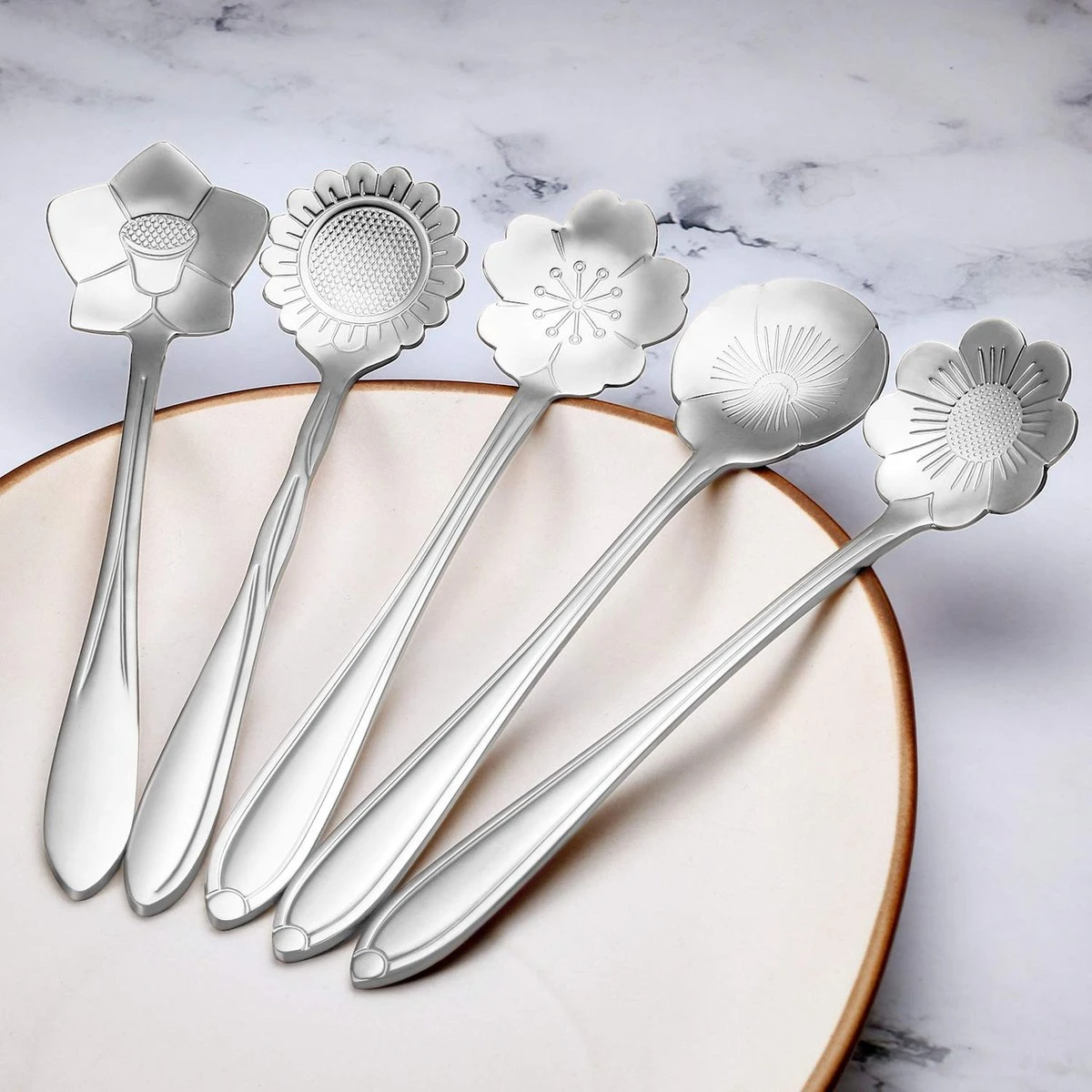 Fako Bijoux® - Bloemen Lepels Set - Theelepel / Koffielepel - 12cm - Zilver - 8 Stuks Fako Bijoux® - Bloemen Lepels Set - Theelepel / Koffielepel - 12cm - Zilver - 8 Stuks -Le Creuset Winkel 1200x1200 1865