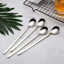 House Of Husk Latte Macchiato Lepels Set - Lange Theelepels - Koffielepels - Longdrinklepels - Sorbetlepels - Barlepel - RVS - 6 Stuks - 20CM - Zilver -Le Creuset Winkel 1200x1200 1897