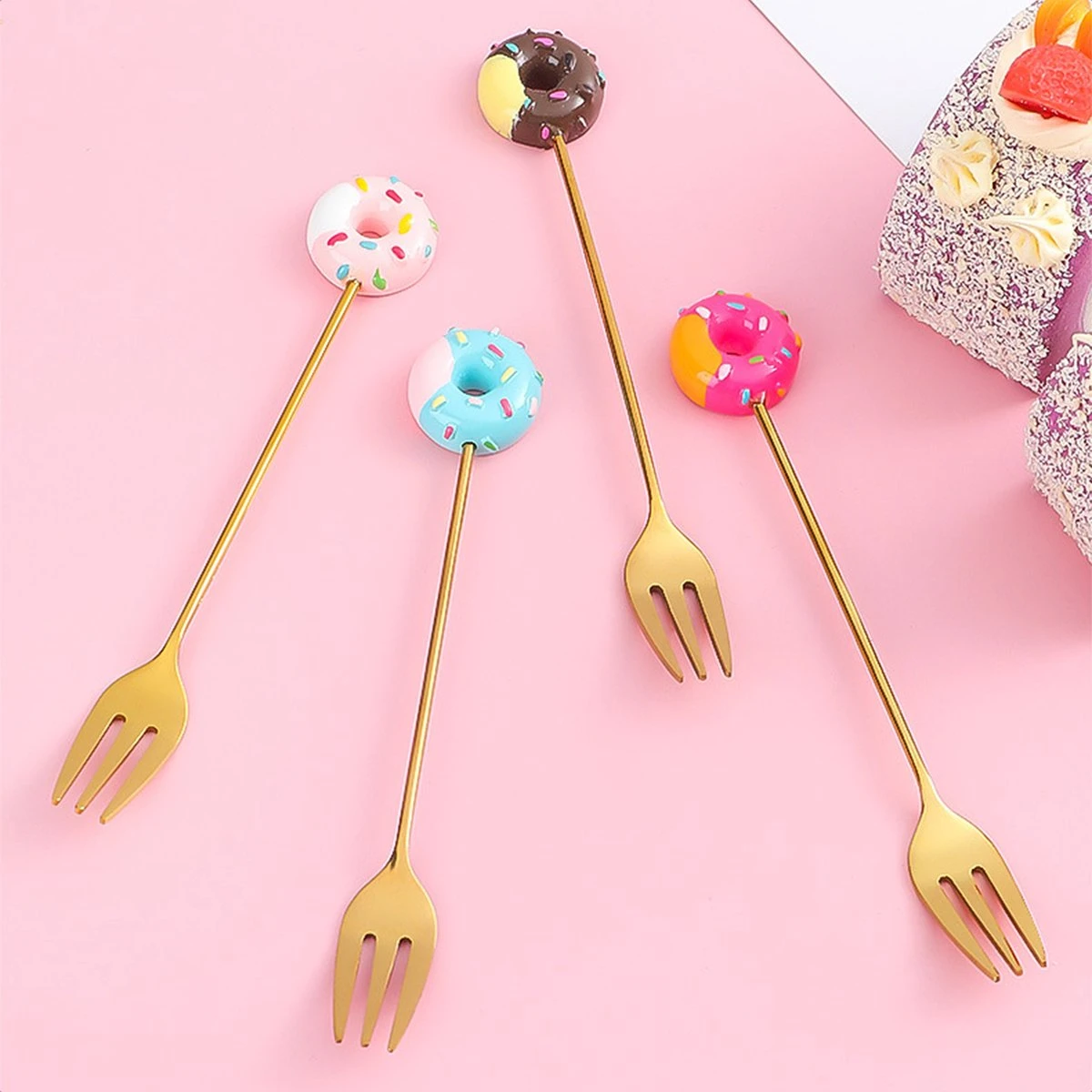 Gebaksvorkjes donut set van 4 taartvorkjes - goud Gebaksvorkjes Donut Set Van 4 Taartvorkjes - Goud -Le Creuset Winkel 1200x1200 2033