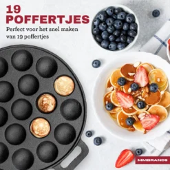 MM Brands Poffertjespan - Poffertjesmaker - Inductie / Oven / BBQ - Inclusief Handvat, Borstel En Vorken -Le Creuset Winkel 1200x1200 239