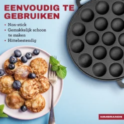 MM Brands Poffertjespan - Poffertjesmaker - Inductie / Oven / BBQ - Inclusief Handvat, Borstel En Vorken -Le Creuset Winkel 1200x1200 240