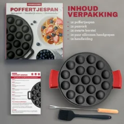 MM Brands Poffertjespan - Poffertjesmaker - Inductie / Oven / BBQ - Inclusief Handvat, Borstel En Vorken -Le Creuset Winkel 1200x1200 242