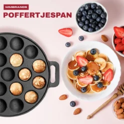 MM Brands Poffertjespan - Poffertjesmaker - Inductie / Oven / BBQ - Inclusief Handvat, Borstel En Vorken -Le Creuset Winkel 1200x1200 243