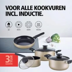 BRABANTIA START 2 COOK Pannenset - 4 Delig - Inductie - Keramische Anti Aanbaklaag - Pfas Vrij -Le Creuset Winkel 1200x1200 307