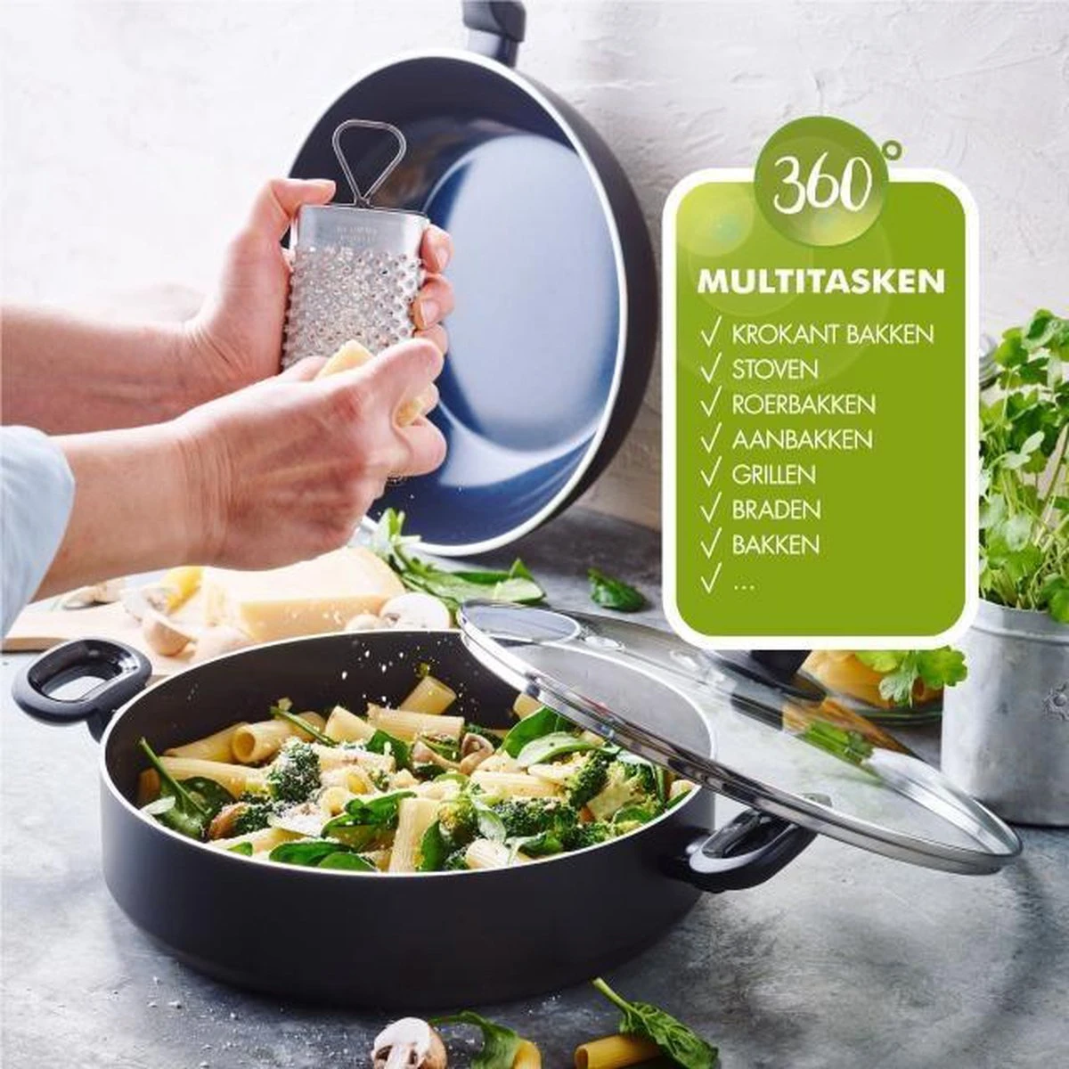 Greenpan Torino Keramische Hapjespan - 28 cm - met glazen deksel Greenpan Torino Keramische Hapjespan - 28 Cm - Met Glazen Deksel -Le Creuset Winkel 1200x1200 354