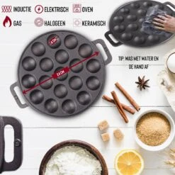 Rednas Poffertjespan Pakket - Incl. Luxe Giftbox - Incl.Bakkwast/Vork/Doseerfles - RVS/Gietijzer -Le Creuset Winkel 1200x1200 47