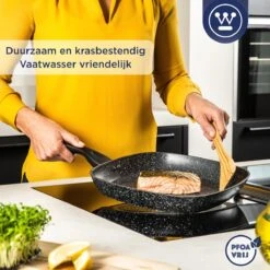 Westinghouse Grillpan - Ø 28 Cm - Zwart Marmer - Geschikt Voor Alle Warmtebronnen Inclusief Inductie - Steakpan Met Antiaanbaklaag- Aluminium -Le Creuset Winkel 1200x1200 486