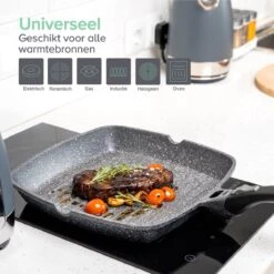 Coninx Grillpan 28CM - Steakpan - Afneembare Handgreep - PFAS-vrij - Grijs -Le Creuset Winkel 1200x1200 510
