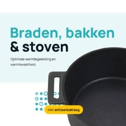 MOA Gietijzeren Braadpan - Inhoud 4,75 Liter - 26CM - Rond - Alle Warmtebronnen - Ook Voor Inductie - Gewicht 5,8 Kg - Zwart - MOAMC26B -Le Creuset Winkel 1200x1200 583