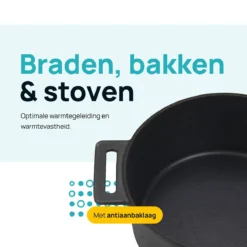 MOA Gietijzeren Braadpan - Inhoud 7,1 Liter - 29CM - Rond - Alle Warmtebronnen - Ook Voor Inductie - Gewicht 7,6 Kg - Zwart - MC29B -Le Creuset Winkel 1200x1200 601