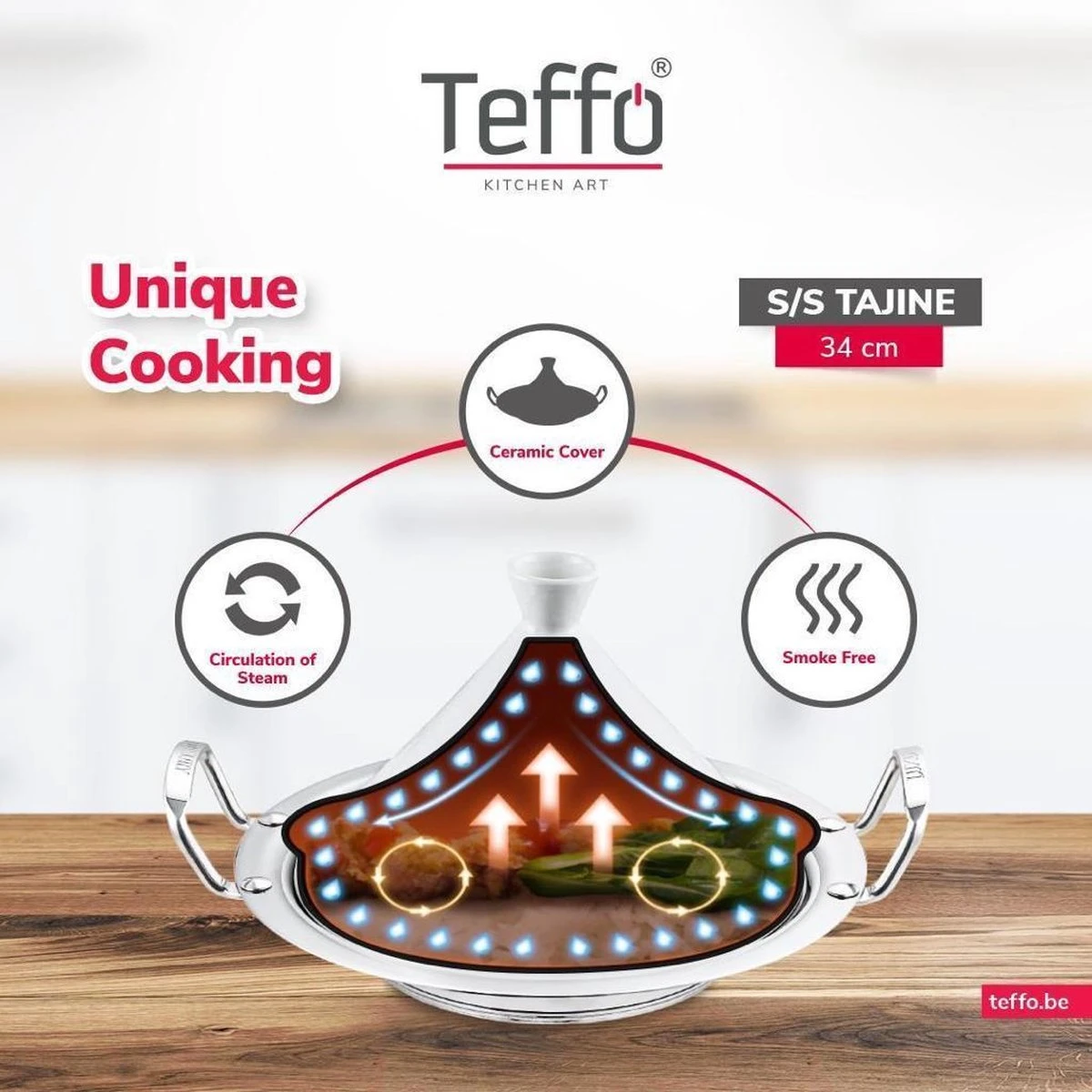 Teffo Tajine 30cm Wit - Zwart Teffo Tajine 30cm Wit - Zwart -Le Creuset Winkel 1200x1200 628