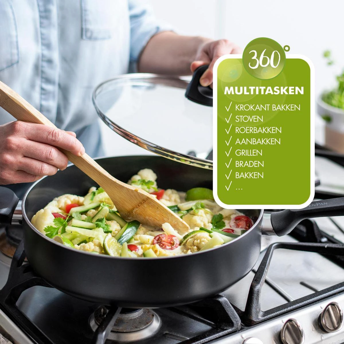 GreenPan Memphis hapjespan 28cm - zwart - inductie - PFAS-vrij GreenPan Memphis Hapjespan 28cm - Zwart - Inductie - PFAS-vrij -Le Creuset Winkel 1200x1200 722