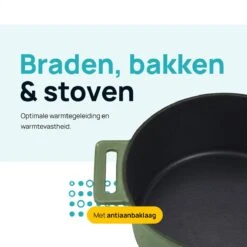 MOA Gietijzeren Braadpan - Inhoud 4,75 Liter - 26CM - Rond - Alle Warmtebronnen - Ook Voor Inductie - Gewicht 5,8 Kg - Olijfgroen - MC26OG 3 MOA Gietijzeren Braadpan - Inhoud 4,75 Liter - 26CM - Rond - Alle Warmtebronnen - Ook Voor Inductie - Gewicht 5,8 Kg - Olijfgroen - MC26OG -Le Creuset Winkel 1200x1200 76