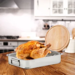 Relaxdays Braadslede Met Rooster - Edelstaal - Ovenschaal - Braadpan - Braadslee - Zilver - L -Le Creuset Winkel 1200x1200 818