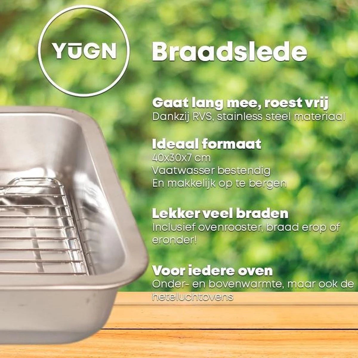 YUGN Braadslede Ovenschaal Braadslee Oven - Braadslede Met Rooster Voor Ovengerechten - Roestvrijstaal en 40x30x7CM - Cadeau tip YUGN Braadslede Ovenschaal Braadslee Oven - Braadslede Met Rooster Voor Ovengerechten - Roestvrijstaal En 40x30x7CM - Cadeau Tip -Le Creuset Winkel 1200x1200 835