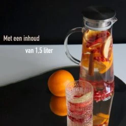 MÊZON® Schenkkan - Glazen Waterkan - Waterkaraf Voor Fruitwater - Multifunctionele Decanteer Karaf - Kan Met Deksel - 1.5L Capaciteit -Le Creuset Winkel 1200x1200 904