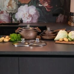 Herenthal Inductie Pannenset- Luxe 10-delige Koekenpannenset - Voor Alle Warmtebronnen - Met Glazen Deksels - Koper -Le Creuset Winkel 1200x1200 95