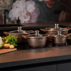 Herenthal Inductie Pannenset- Luxe 10-delige Koekenpannenset - Voor Alle Warmtebronnen - Met Glazen Deksels - Koper -Le Creuset Winkel 1200x1200 96