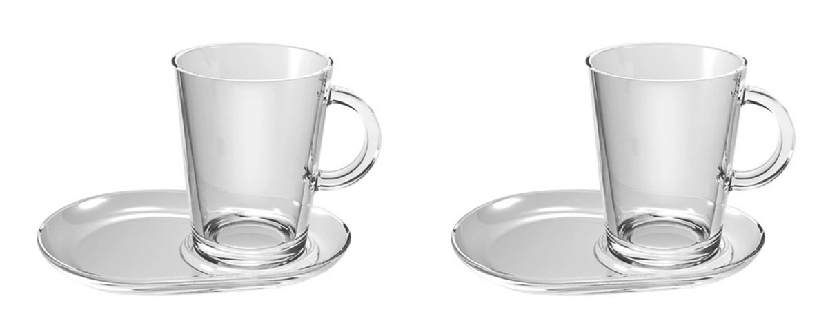 Pasabahce Tribeca Theeglas met schotel 400 ml - Gehard glas - 2 stukst Pasabahce Tribeca Theeglas Met Schotel 400 Ml - Gehard Glas - 2 Stukst -Le Creuset Winkel