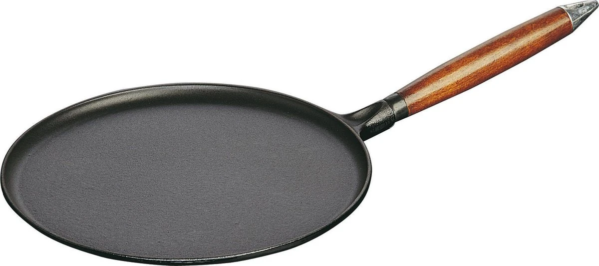 Staub Flensjespan - Houten steel - 28 cm - Zwart Staub Flensjespan - Houten Steel - 28 Cm - Zwart -Le Creuset Winkel
