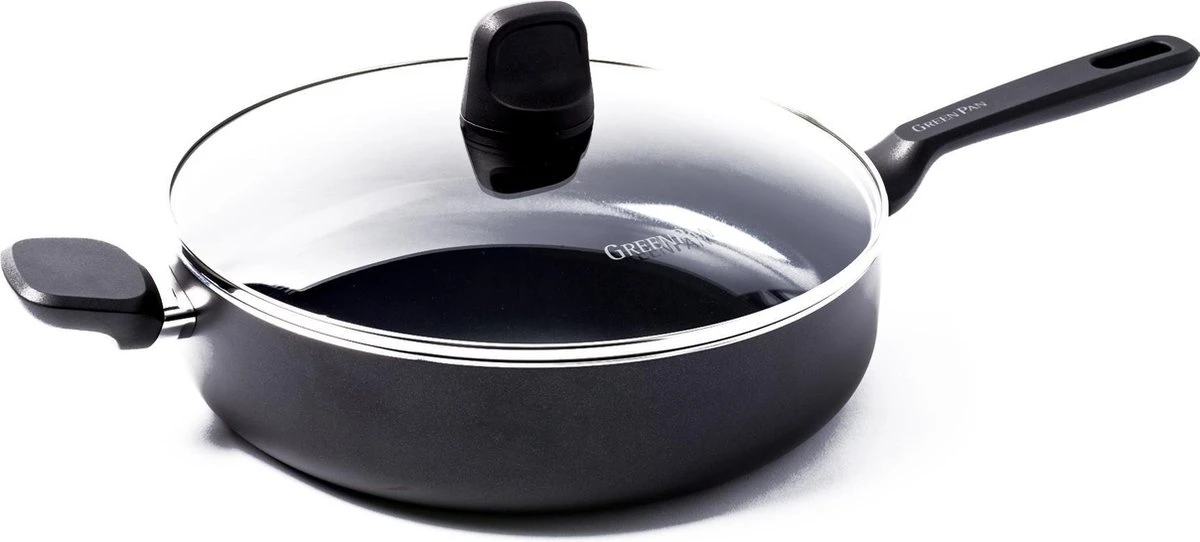 GreenPan Memphis hapjespan 28cm - zwart - inductie - PFAS-vrij GreenPan Memphis Hapjespan 28cm - Zwart - Inductie - PFAS-vrij -Le Creuset Winkel 1200x542 1