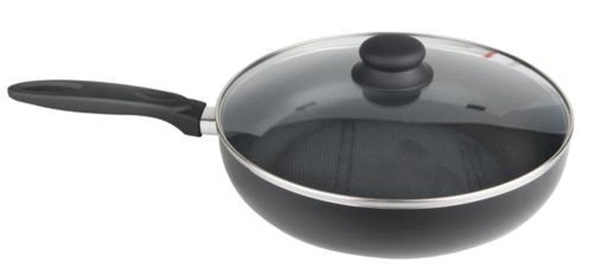 BRABANTIA Hapjespan sauteerpan met glazen deksel 28 cm BRABANTIA Hapjespan Sauteerpan Met Glazen Deksel 28 Cm -Le Creuset Winkel