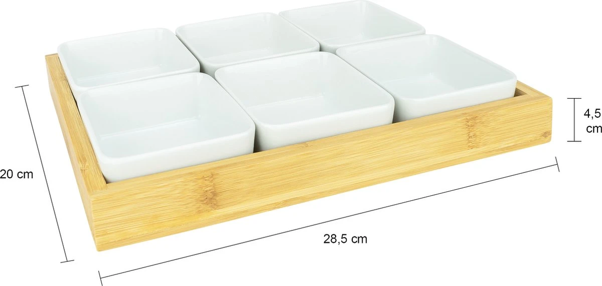 Krumble Borrelplank met 6 schaaltjes - Borrelplank - Tapasschaal - Serveerschaal met vakjes - Snackschaal - Snack- & tappasschalen - Serveerplanken- Serveerschalen - Hout en Keramiek - 6 delig schaaltjes - Wit en bruin Krumble Borrelplank Met 6 Schaaltjes - Borrelplank - Tapasschaal - Serveerschaal Met Vakjes - Snackschaal - Snack- & Tappasschalen - Serveerplanken- Serveerschalen - Hout En Keramiek - 6 Delig Schaaltjes - Wit En Bruin -Le Creuset Winkel 1200x571 4