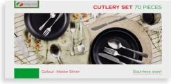 Magani - Zilveren Bestekset - Roestvrij Staal - 70-delig - Voor Acht Personen - PVD Coating 4 Magani - Zilveren Bestekset - Roestvrij Staal - 70-delig - Voor Acht Personen - PVD Coating -Le Creuset Winkel 1200x590 4