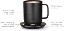 Ember Mug2 (Black) -Le Creuset Winkel 1200x595 5