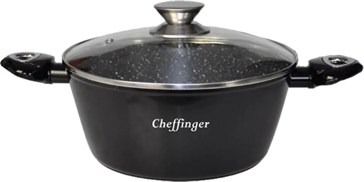 Cheffinger Pannenset - 10 delig - Marmeren coating - Inductie - Met glazen deksels - Zwart Cheffinger Pannenset - 10 Delig - Marmeren Coating - Inductie - Met Glazen Deksels - Zwart -Le Creuset Winkel 1200x601 2